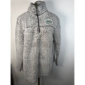 Boxercraft Ohio University Sherpa Quarter Zip Pullover Gray Fleece Womens Large